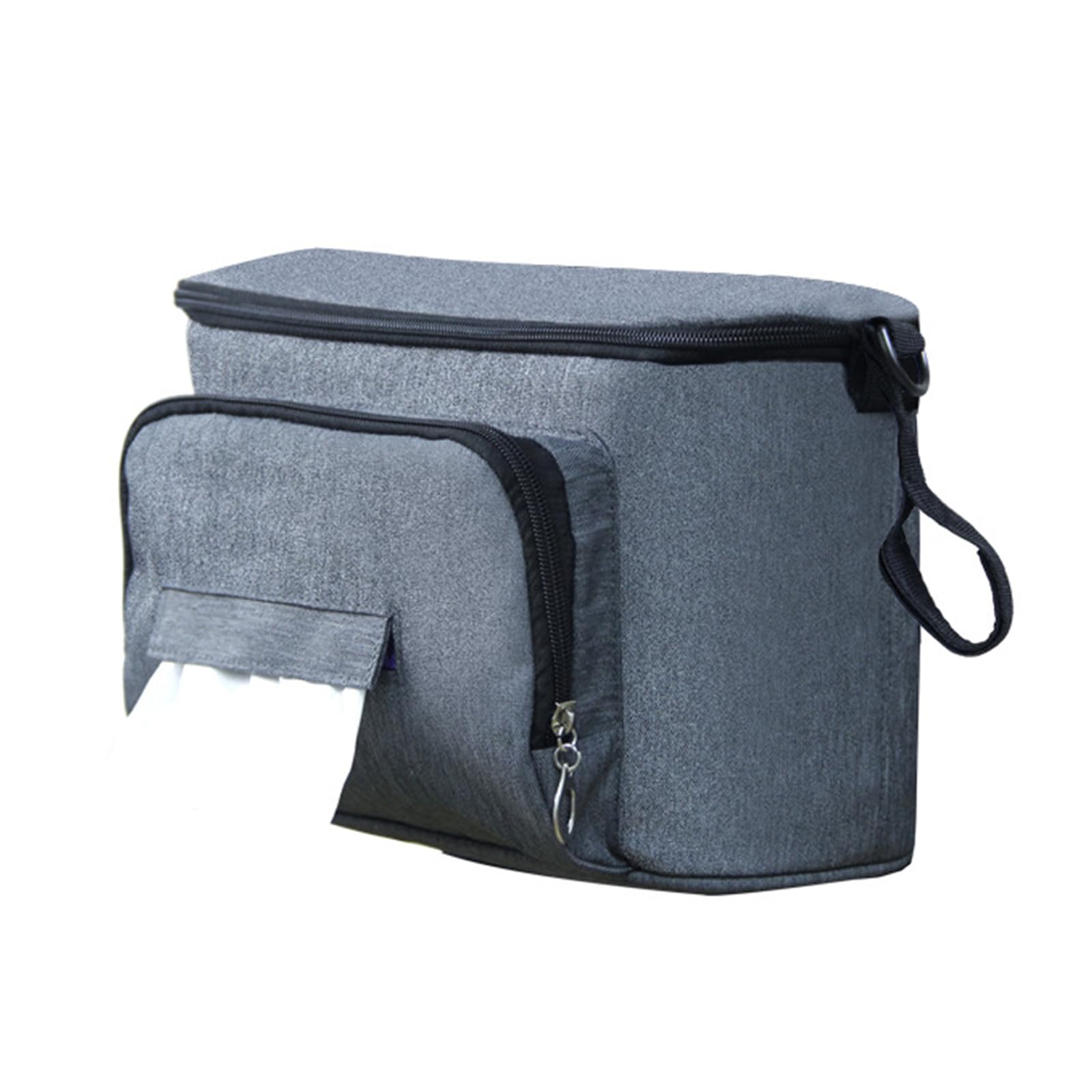 Tevimpeya Baby Stroller Organizer with Insulated Cup Holders - Stroller Caddy with Large Storage Capacity Bag for Diaper Storage, Phone, Keys & Toys fits Universal Stroller,Grey