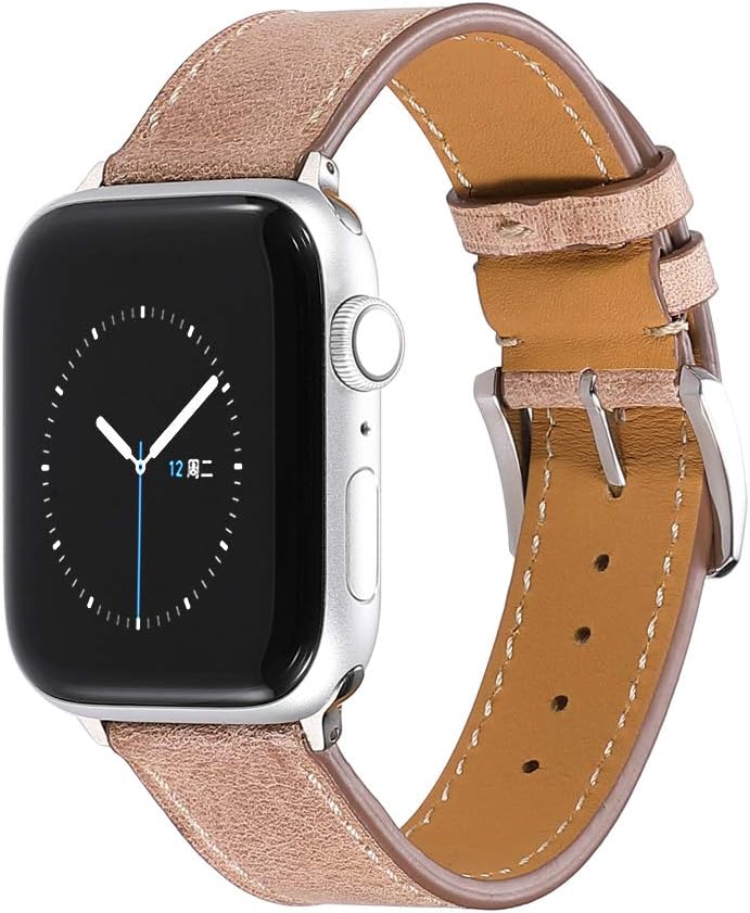 CHIMAERA Compatible Replacement for 38mm 40mm 42mm 44mm Apple Watch Band Leather Strap Series 5/4/3/2/1 Sports Edition