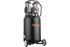 VEVOR 20-Gallon Air Compressor, 2HP 4.5 SCFM at 90PSI, Max 125PSI Pressure Oil-Free Air Compressor Tank, Portable on Wheels f