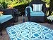 Fab Habitat Outdoor Rug - Waterproof, Fade Resistant, Reversible - Premium Recycled Plastic - Spanish Tile Farmhouse - Large Patio, Deck, Sunroom, Camping, RV - Seville - Multicolor Blue - 6 x 9 ft
