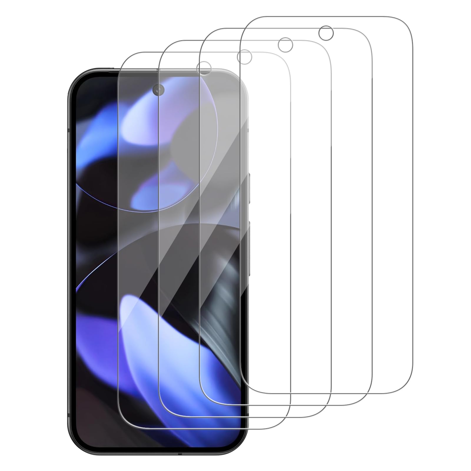 Photo 1 of iCsapr 4 Pack Glass Screen Protector Compatible for Google Pixel 9 [9H Hardness]-HD Screen Tempered Glass, Scratch Resistant, Easy Install [Case Friendly] [Bubble Free]