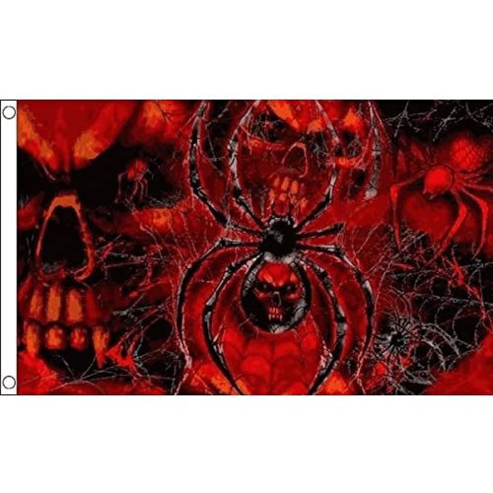 AZ FLAG - Skull With Spider Flag - 3x5 Ft - 100D Polyester Pirate Banner with Two Metal Grommets - Fade Resistant - Vivid Colors - 3' x 5' Feet - 150x90 Cm