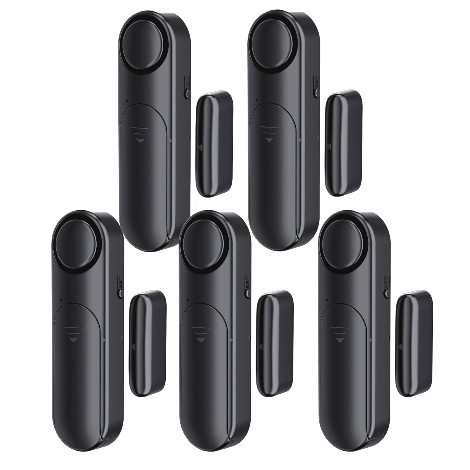 Photo 1 of Window and Door Alarm When Opened (5 Pack) for Kids Safety/Home Security, Wireless Sliding Door Opening Sensor Alarms for Dementia, 120dB Burglar Alert, Ideal for Business, Garage, Apartment, Black