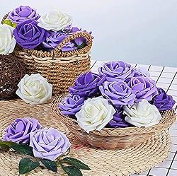 IPOPU Artificial Rose Flower Heads, 100 Pcs Real