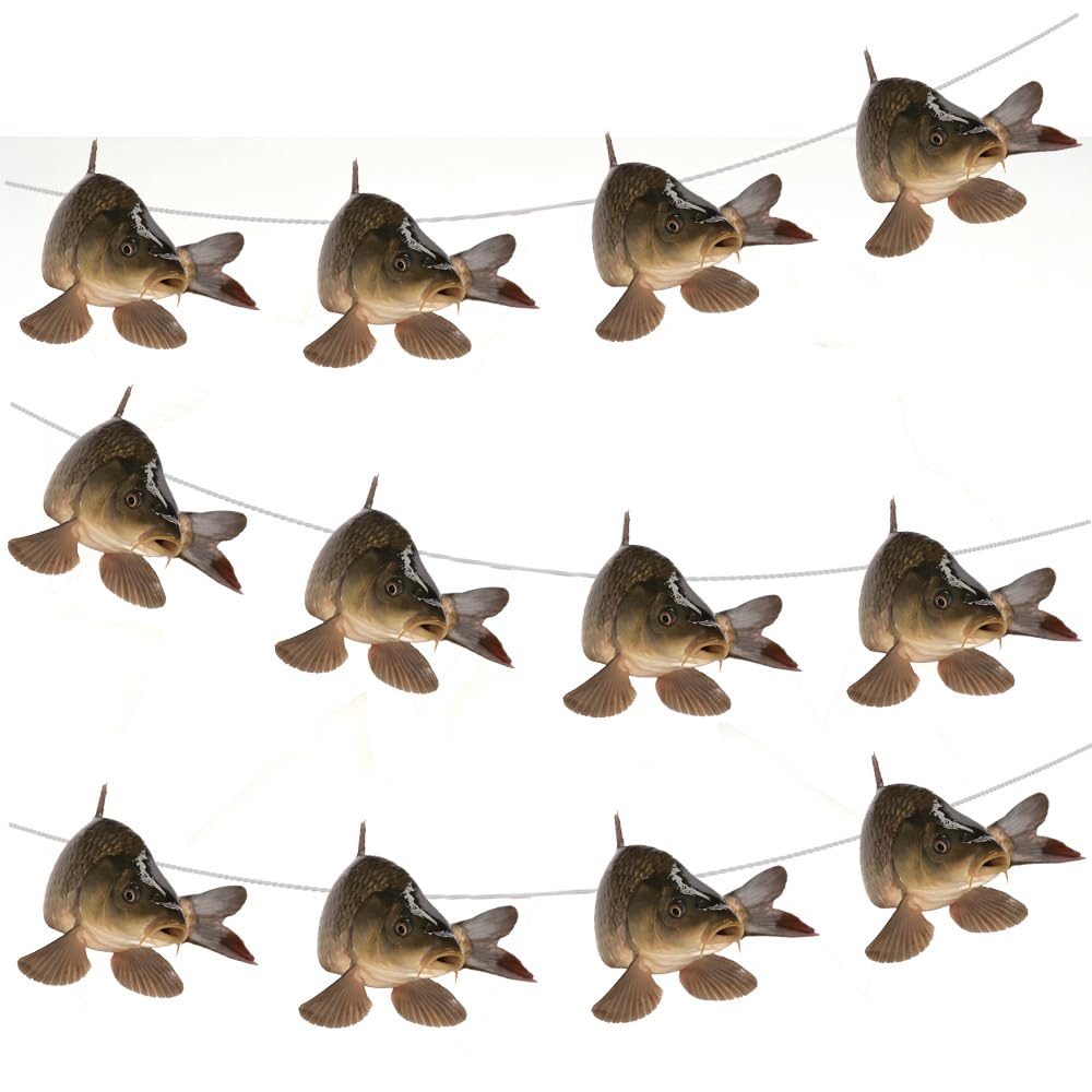 AK Giftshop Carp Fish Bunting Party Decorations - 12pcs / 2.5m Ribbon