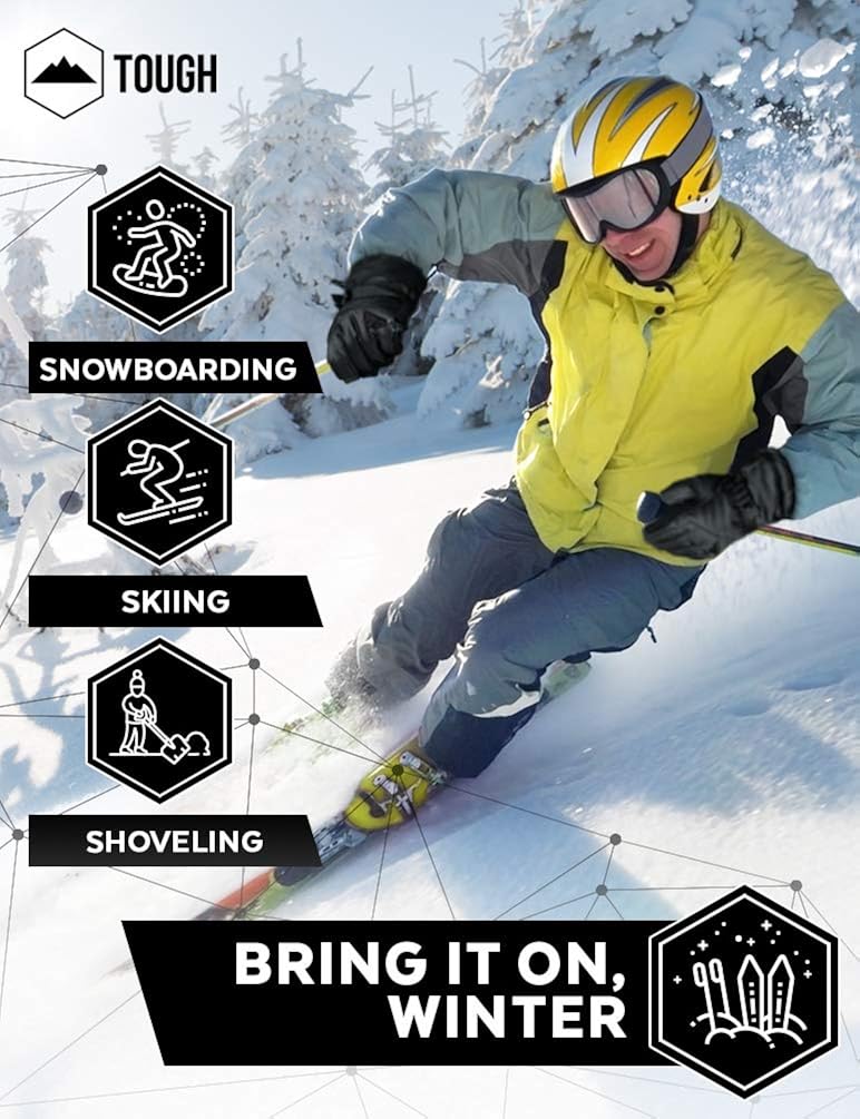 Touch Screen Ski & Snow Gloves - Cold Weather Waterproof Winter Snowboard Gloves for Men & Women - For Skiing & Snowboarding : Sports & Outdoors