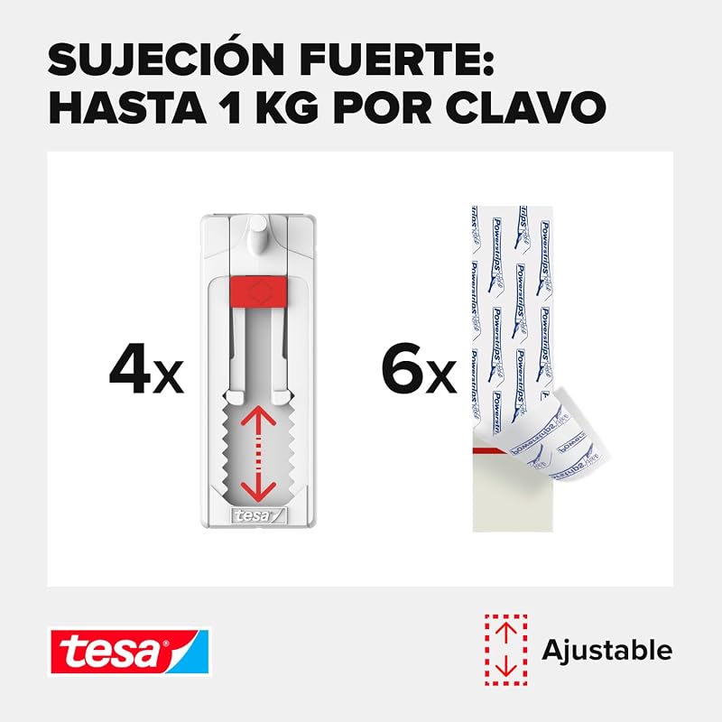 Clavos ajustables para papel pintado y enlucido - 1 kg - 4 uds.