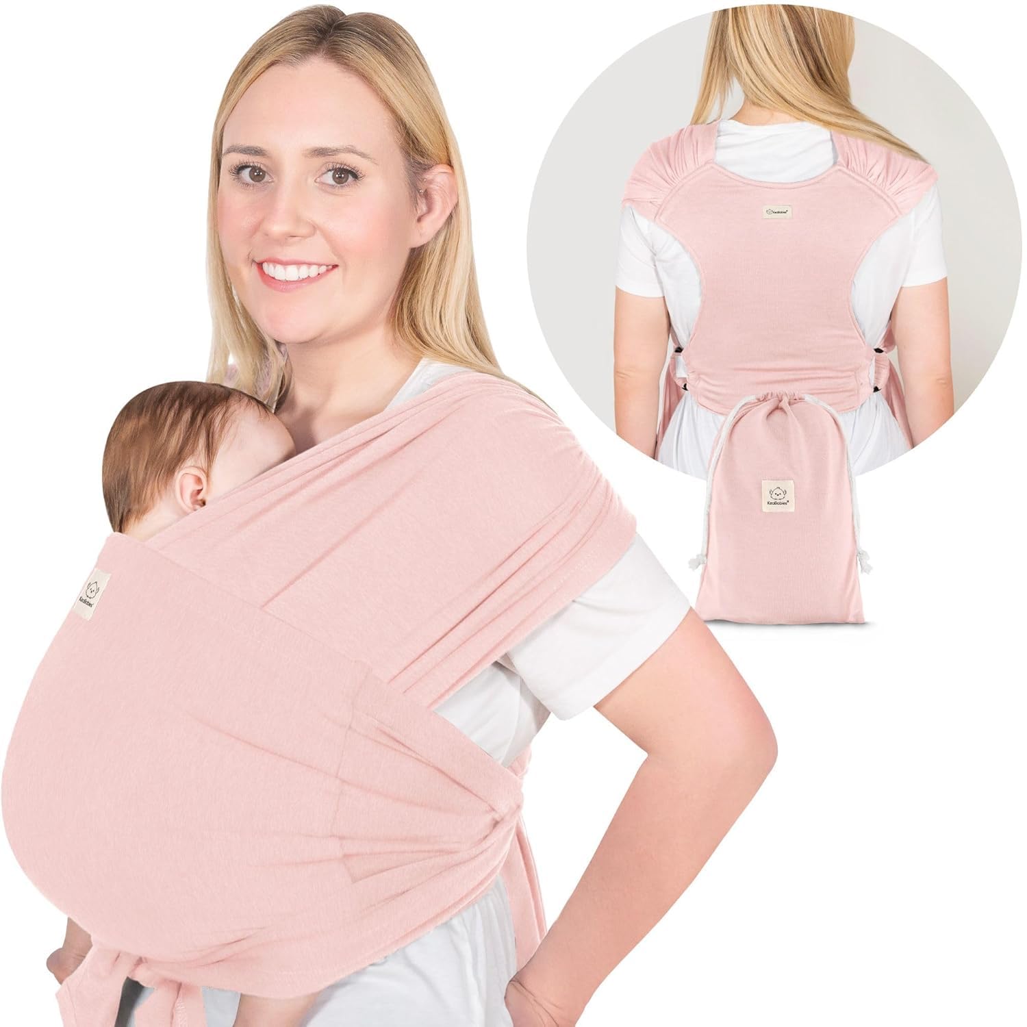 Photo 1 of KeaBabies Baby Wrap Carrier Ring Sling - Easy to Wear, Adjustable D-Lite Baby Carrier Newborn to Toddler, Infant Carrying Shirt, Hands Free Bonding, Breathable Fabric Wearing Wrap (Dusty Pink)