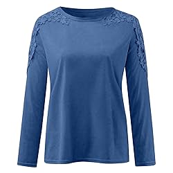 Women's Plus Size Long Sleeve Shirts Lace Hollow