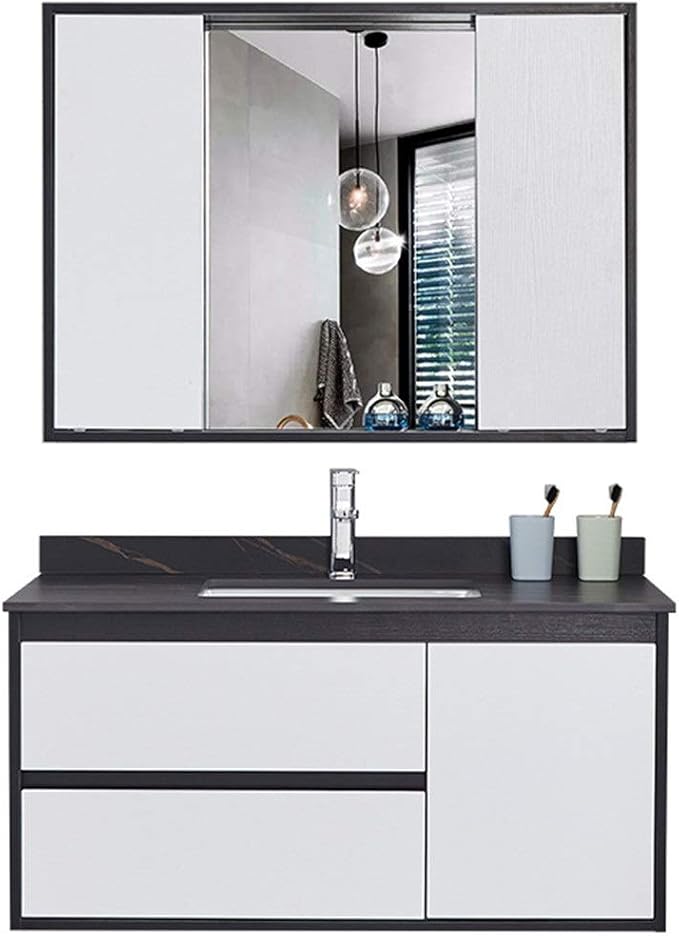 JOMSK Gabinete de baño de Tablero de Roca Simple combinación de Lavabo