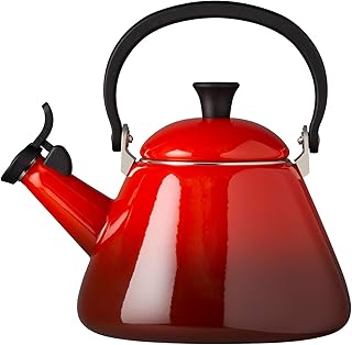 Le Creuset Wasserkessel, Füllmenge: 1,6 l, Emaillierter Stahl/Phenolgriffe, Kone, Kirschrot