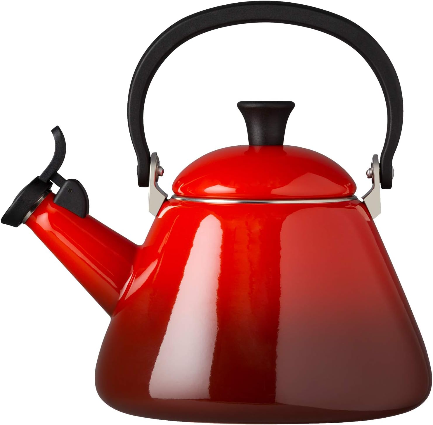 Le Creuset Wasserkessel, Füllmenge: 1,6 l, Emaillierter Stahl/Phenolgriffe, Kone, Kirschrot