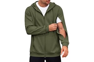 Runcati Mens Dialysis Sweatshirts Full Zip Lightweight Hemodialysis Jacket Warm Hoodie Sweatshirt with Arm Zipper