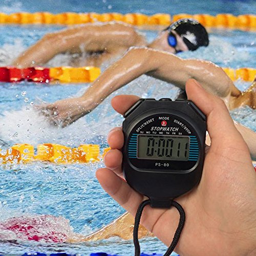image for LAOPAO Sport Stopwatch, 1/100 Second 2 Memories Handheld Digital Clock