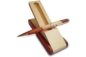 RENAWE Luxury Wooden Ballpoint Pen Gift Set with Business Pen Case Display, Nice Writing Pen with Box and Gel Ink Refills Fancy Business Wood Pens Stand for Men Women Designer Cool Executive Pen
