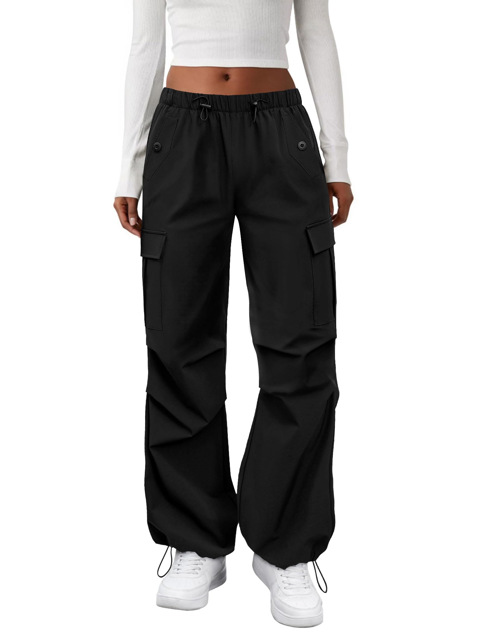 COPYLEAF Cargo Pants Women Elastic Waisted