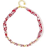 Dcfywl731 Scarf Necklace with Charm Bandana Choker Necklaces for Women Silk Tie Necklaces Woman Jewelry Colorful Scarfs for Women Summer Beach Vacation accessories