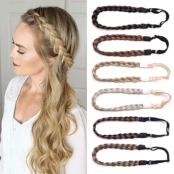 Tess Haarband Geflochten Haargummi Mit Haaren Damen Haarteile Dutt Braids Extensions Verstellbare Kopfband Kleine Haarschmuck Braiding Hair Fur Frauen 1 5cm Breit 27g Goldblond Blond Amazon De Beauty
