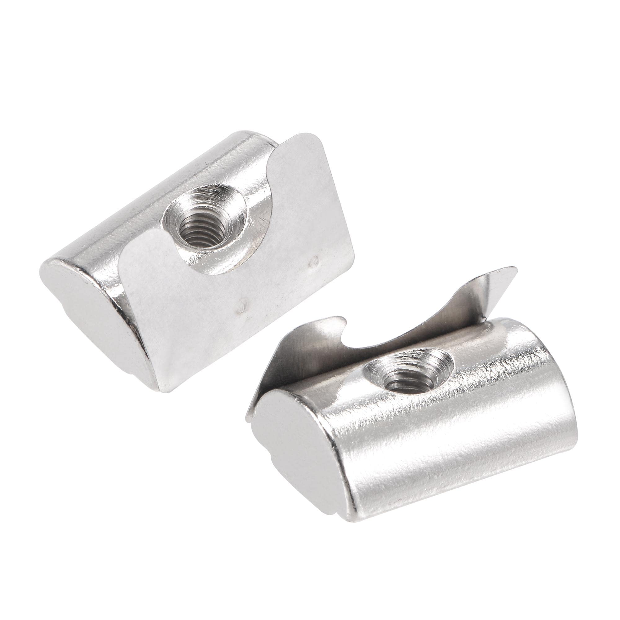 sourcing map M4 Roll in Spring T Nut with Spring Sheet Carbon Steel for 4040 Series Aluminum Extrusion Profile Rail with 8mm Slot 12Pcs