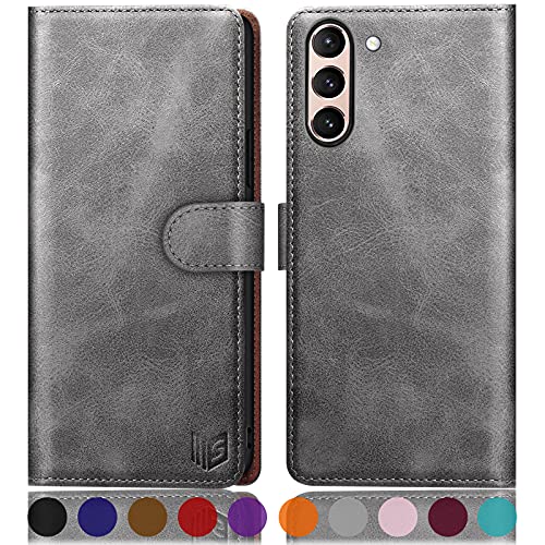 SUANPOT for Samsung Galaxy S21 FE Wallet case 【RFID Blocking】 Credit Card Holder,PU Leather Flip Folio Book Phone case Cover Women Men for Samsung S21 FE 5G case Wallet (Gray)
