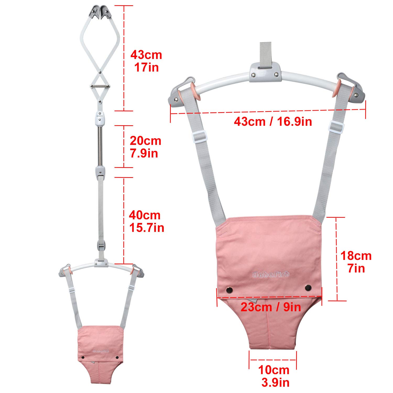 pink baby door bouncer