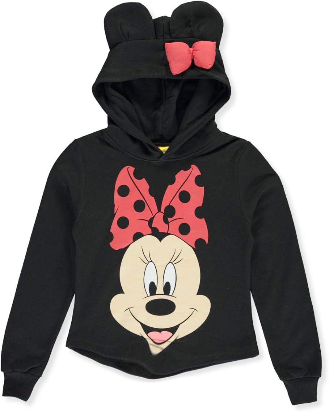 Disney Minnie Mouse Girl's Hoodie Sweatshirt 3D Ears & Bow: Clothing