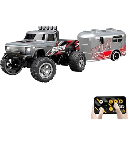 Camión RC Crawler 1:64 Con Luces Y Control 2.4GHz | Juguete Teledirigido Recargable Por USB | Tres Velocidades Y Carcasa De Aleación