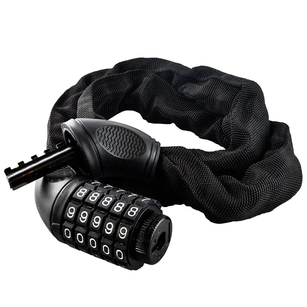 windmeile | bike lock, black, steel, combination lock, 5-digit pin, chain lock, e-bike, pedelec