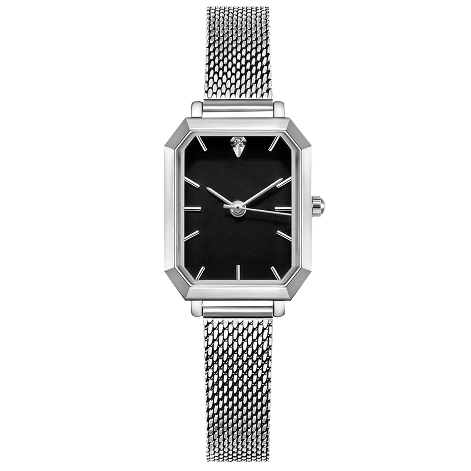 RORIOS Women Watches Analogue Quartz Watch Casual Watch for Girls Square Dial Minimalism Stainless Steel Mesh Strap Fashion Ladies Wristwatches