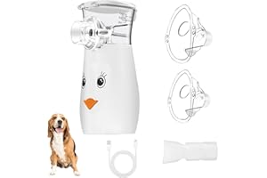 Portable Nebulizer with All Accessories for Veterinary, Includes USB Cable 3 Kinds Nozzle fit for Different Size face Easy fo