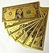 Gold Bank Note Set of 7 24kt Gold Foil .999 $1, $2, $5, $10, $20, $50 and $100 in Decorative Envelope