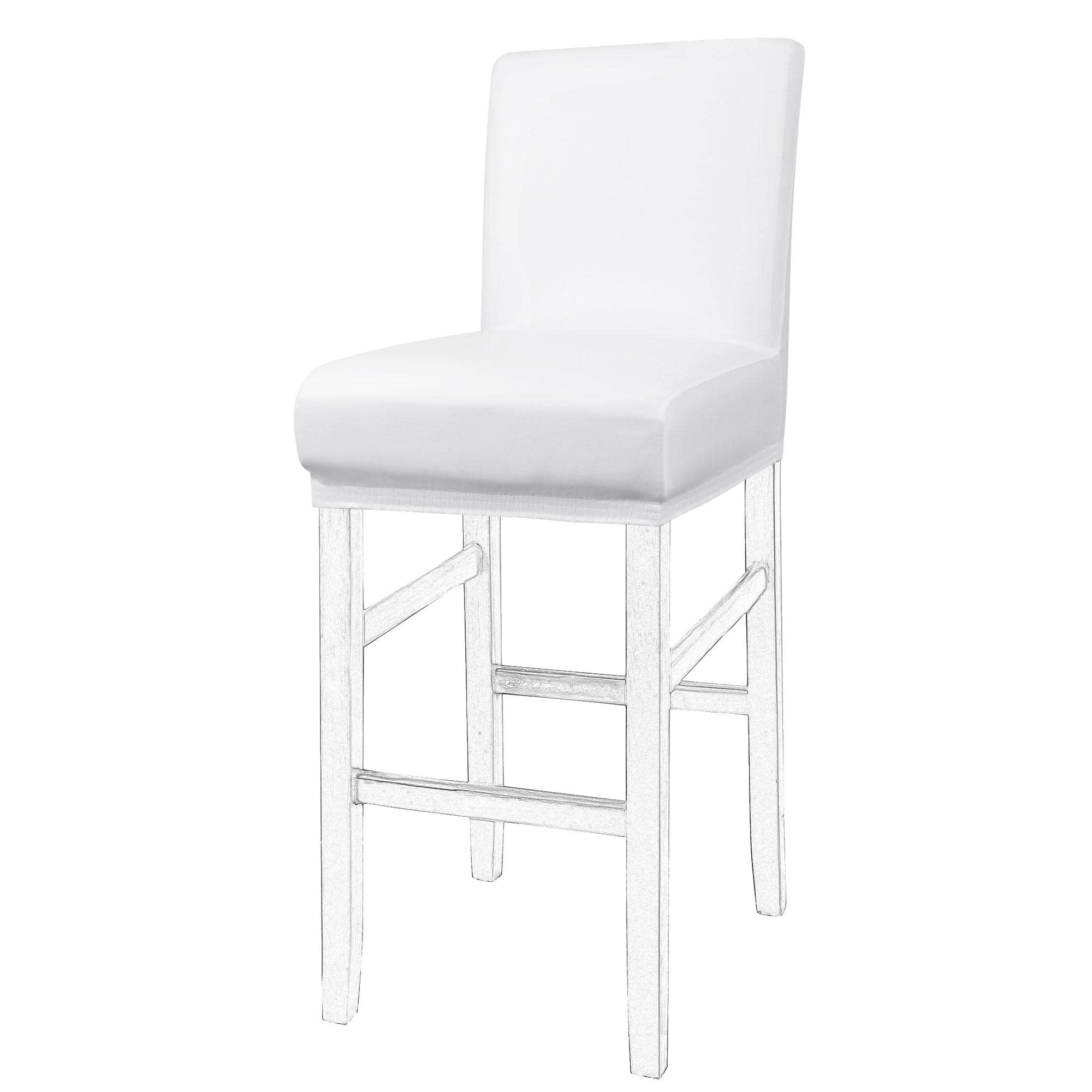 PiccoCasa Pack of 1 Bar Stool Covers, Waterproof Dining Chair Covers for Home Kitchen Dining Room Pub Counter, PU Leather Soft Removable Chair Cover Slipcover Protector White