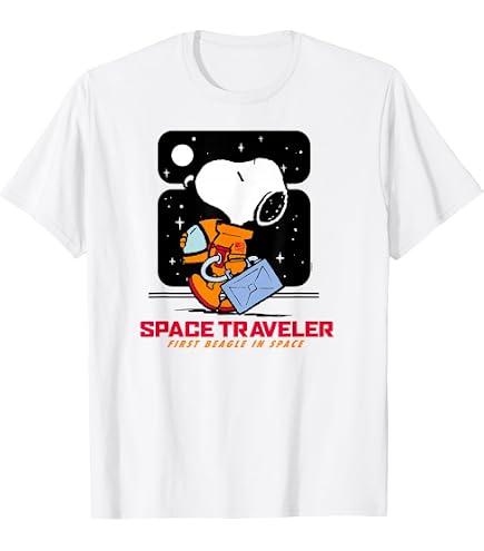 Amazon.com: Peanuts Snoopy First Beagle on The Moon T-Shirt