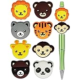 8Pcs Silicone Focal Beads for Pens – Premium Soft, Durable Beads for Custom Pen Making, DIY Craft Projects, and Personalization – Assorted Colors and Designs (Safari Animal)