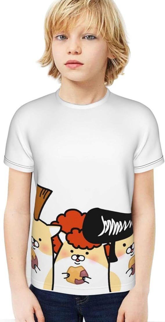 Amazon Co Jp ヤンキーハムスター 1 おしゃれ プリント Tシャツ スタイリッシュな 速乾 シンプル 丸首 大の子供 夏服 インパクトのあるファッション 子供 半袖 通勤 通学 運動 ティーシャツ 服 ファッション小物
