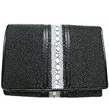 Genuine Stingray Leather Men's Single Stripe Tri-fold Wallet
