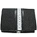 Genuine Stingray Leather Men's Single Stripe Tri-fold Wallet
