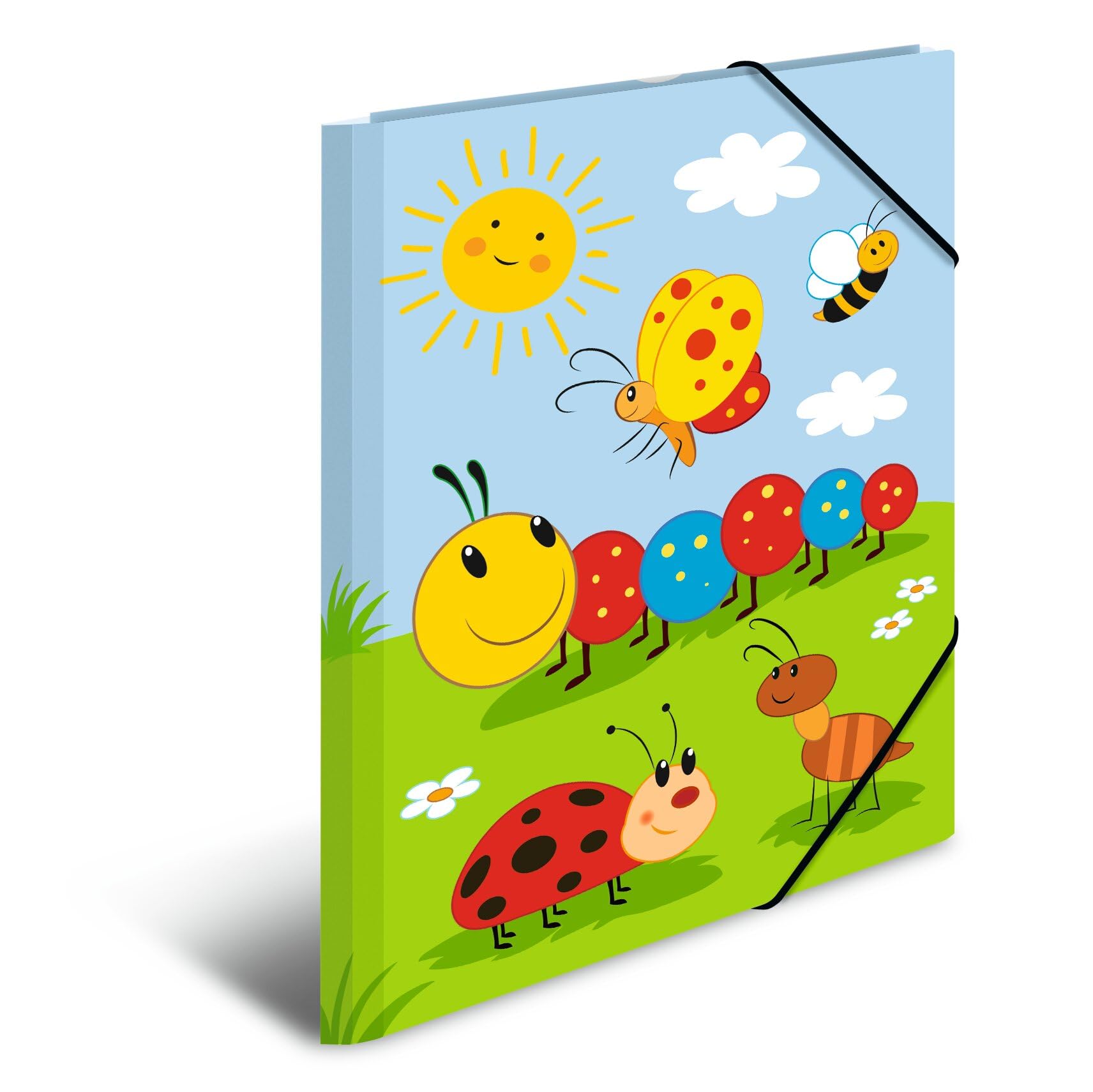 HERMA Elastic Folder Kindergarten with Frieda & Friends Motif, A4, Sturdy Cardboard, with Inner Print, 1 Span Folder