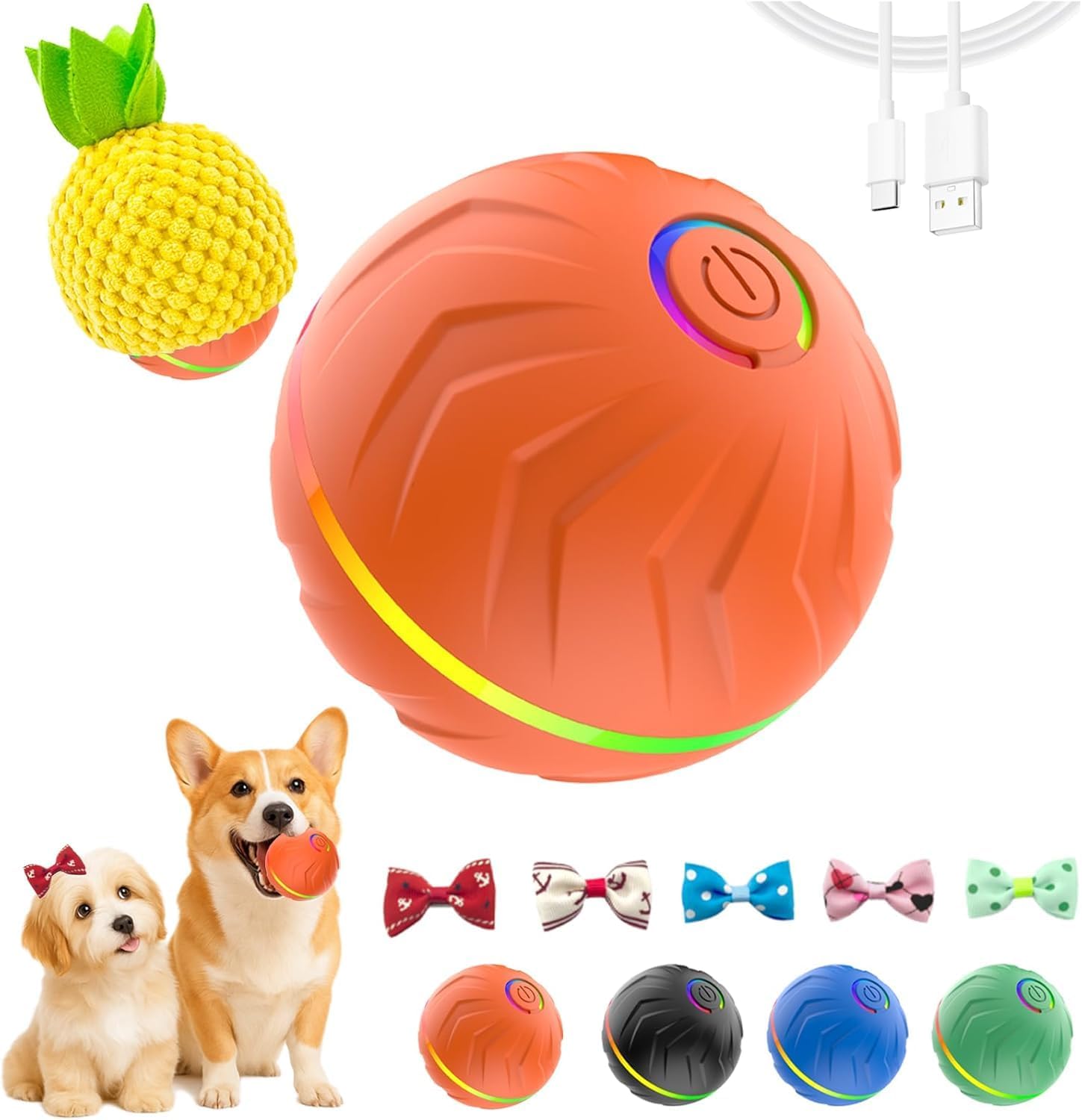 Photo 1 of 2026 T01 Interactive Dog Toys Dog Ball, Automatic Rolling and Bouncing Moving Dog Toy, Durable and USB Rechargeable, Fun Smart Toy for Puppy, Small, Medium and Large Dogs, Dog Toys to Keep Them Busy