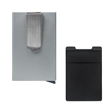 Fency RFID Kreditkarte blockierender Halterung Aluminium & 3 m Aufkleber, Mappen, für Mann Frauen Business Automatische Popup