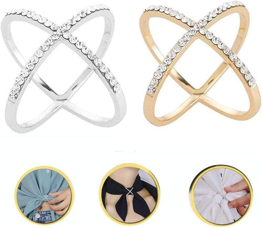 Elegant Multi-functional Scarf Buckle Ring Scarf Ring Inlaid Rhinestone Brooch