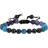 ANAYA AGATE Weight Loss Manifestation Bracelet Black Tourmaline Apatite Lepidolite Bracelet Set for Men Women Healing Calming Anxiety Stress Relief Gifts Pulseras Para Hombres Mujer Stocking Stuffers