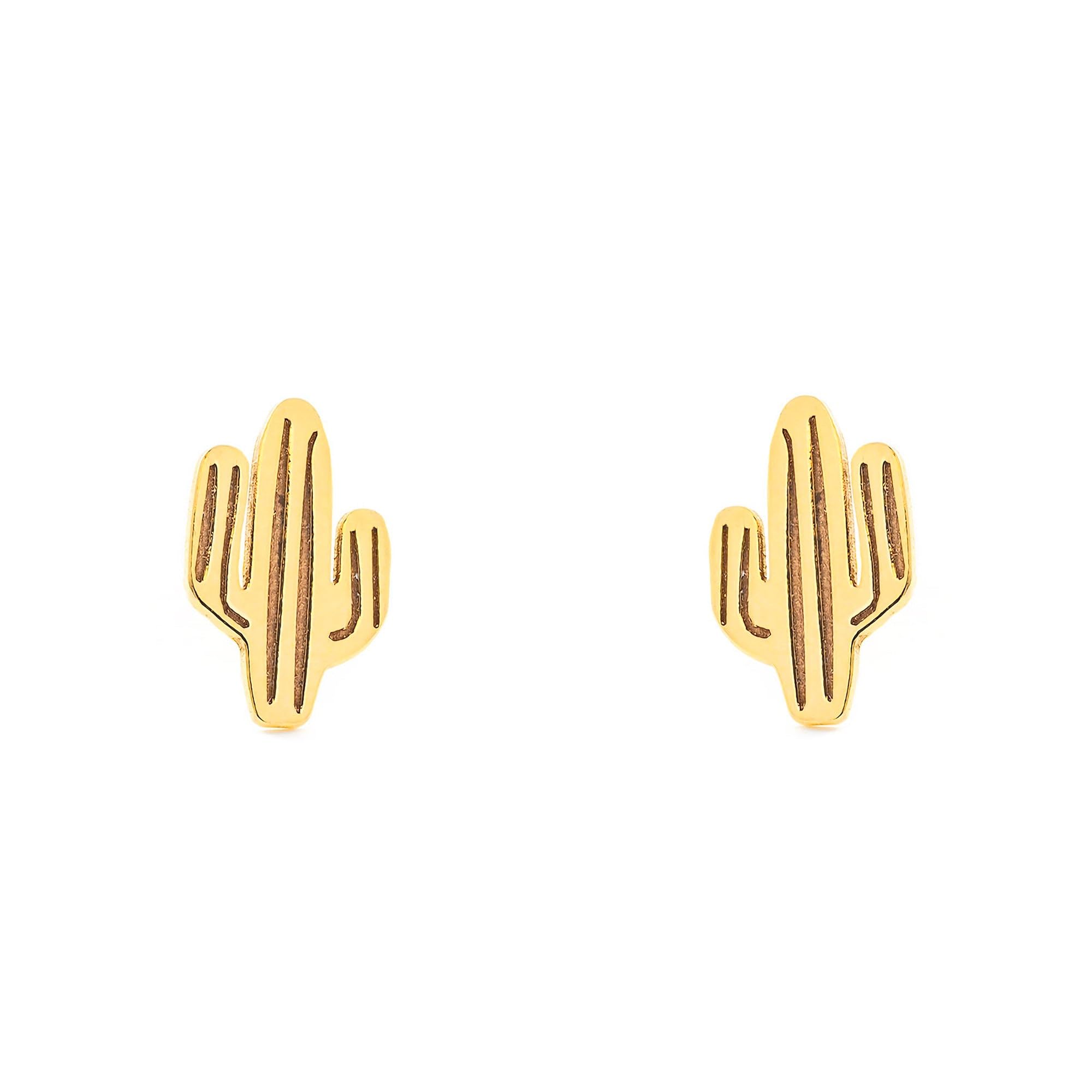 9ct Yellow Gold cactus Children's Earrings