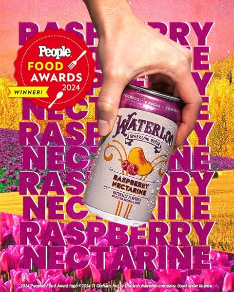 WATERLOO SPARKLING WATER, RASPBERRY NECTARINE NATURALLY FLAVORED, 12 FL OZ CANS (PACK OF 12) – ZERO CALORIES AND ZERO SUGAR OR SWEETENERS