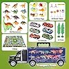 Vanplay-Dinosaur-Truck-Toy-Car-Transporter-Carrier-Set-include-Dinosaur-Figures-Egg-Mini-Racing-Car-with-Play-Mat-Road-Signs-for-Children-37PCS Vanplay Dinosaur Toys Transporter Truck Toy Include Mini Dinosaur Figures Cars with Play Mat Birthday Easter Gift for…