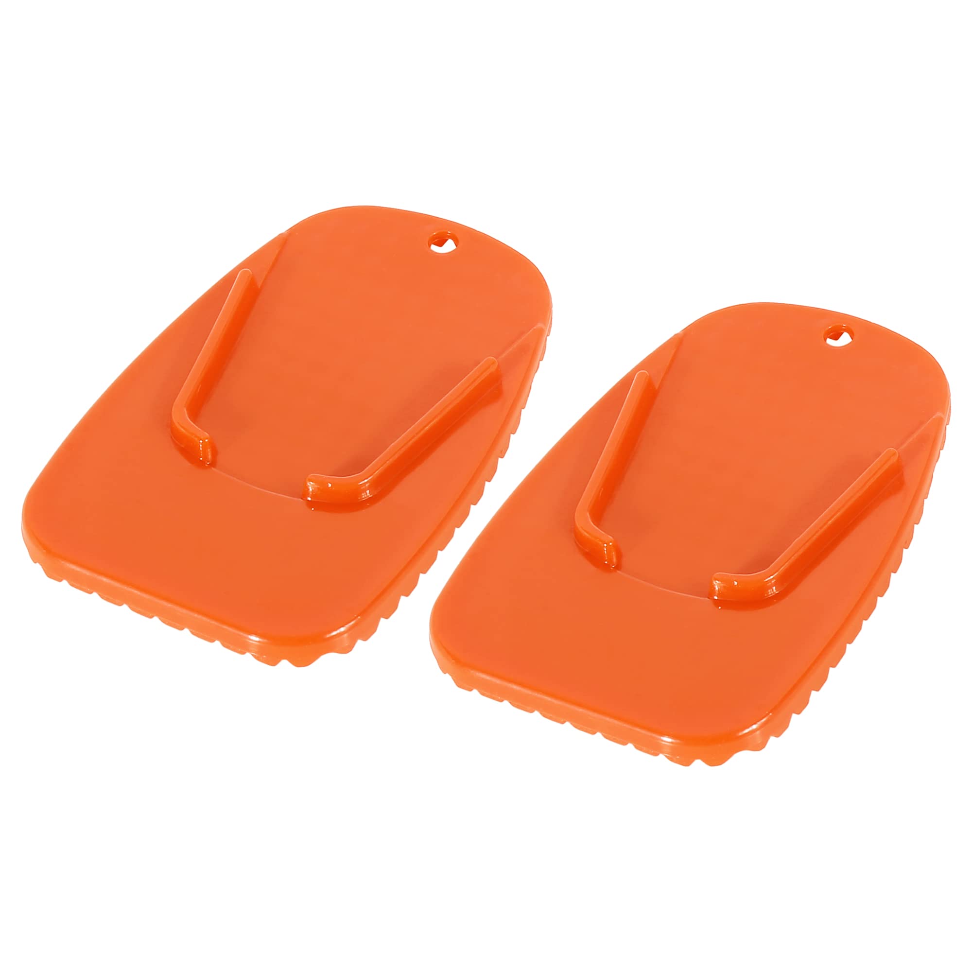 Photo 1 of F FIERCE CYCLE 2pcs Motorcycle Kickstand Pad Support Plate Pad Parking Stand Side Stand Extension Pad Orange