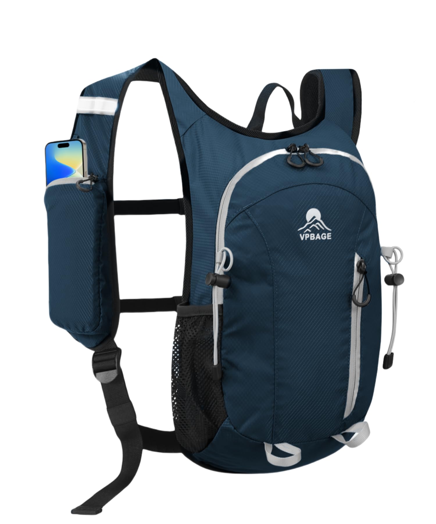 Photo 1 of VPBAGE Small Hiking Backpack with Front Phone Holder, Packable Back pack with Chest and Waist Strap, Lightweight Daypack for Women Men