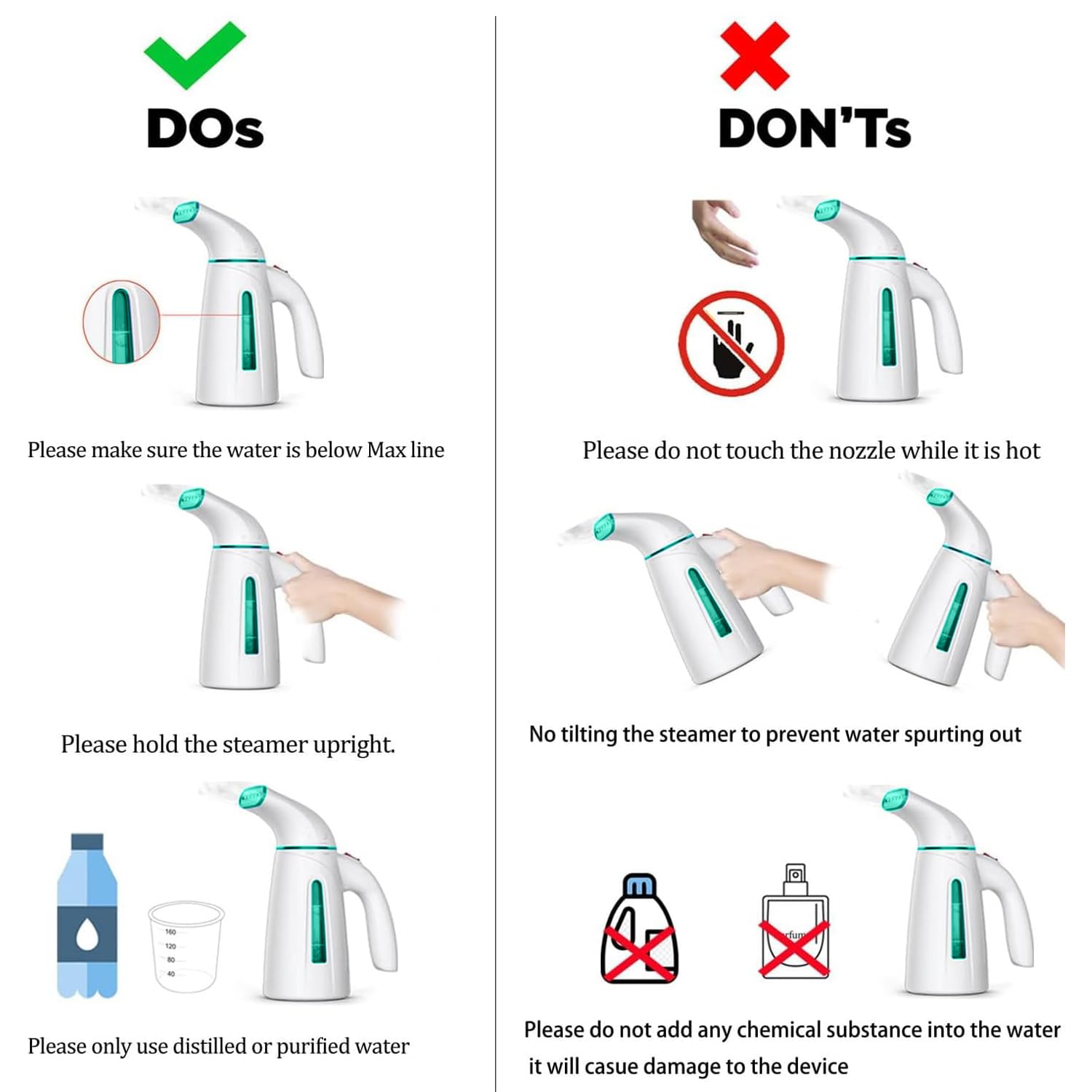 OGHom Steamer for Clothes,Portable Handheld Travel Steamer,240ml Large Capacity,700W,30 Second Fast Heat Up Garment Steamer (Turquoise)