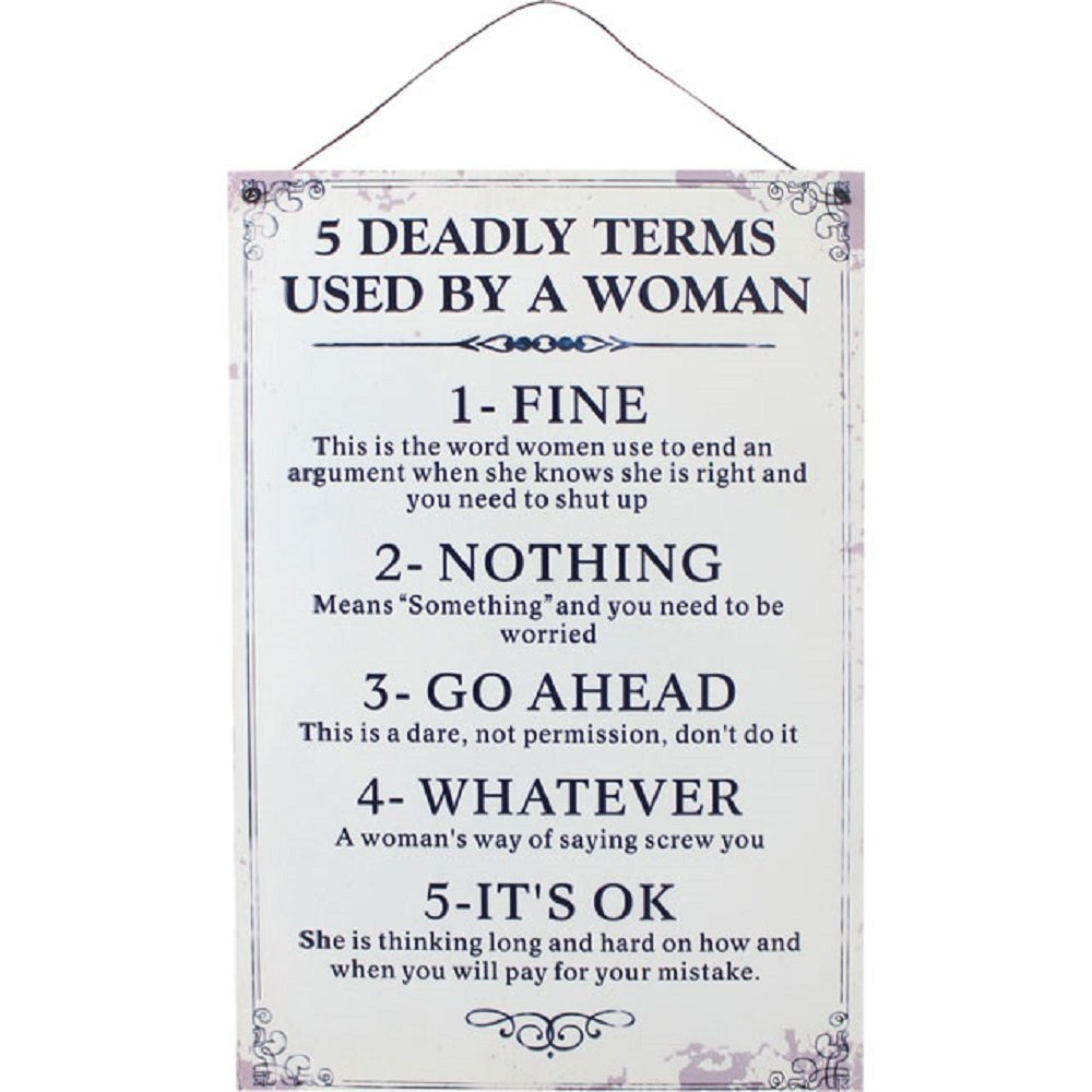 Something Different Wholesale Deadly Terms Hanging Metal Sign