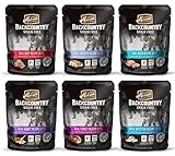 Merrick Backcountry Grain Free Wet Cat Food Pouches, 6 Flavors, 3-Ounces Each (12 Total Pouches)